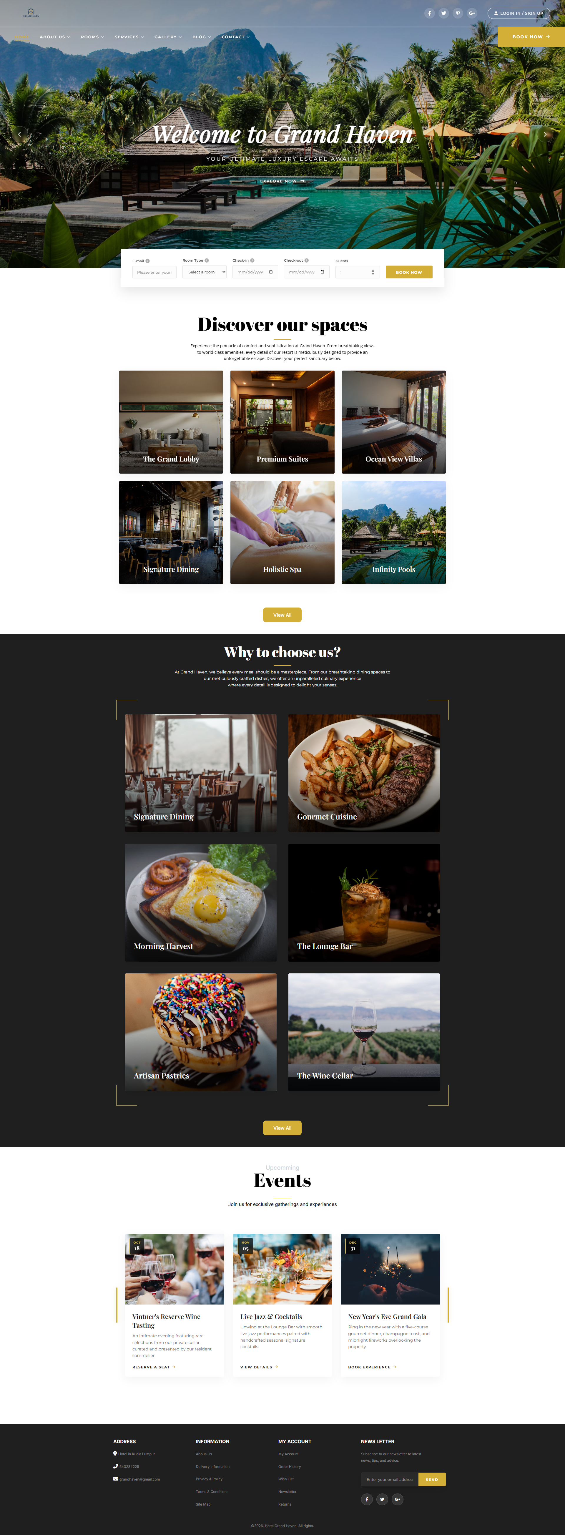 Grand Haven full website design