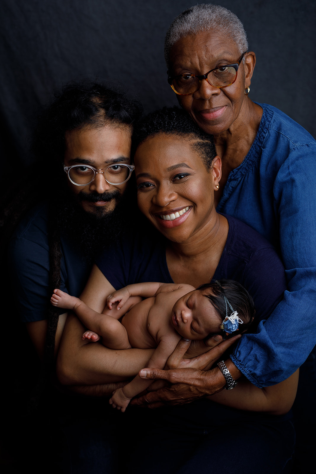 Newborn portrait with family