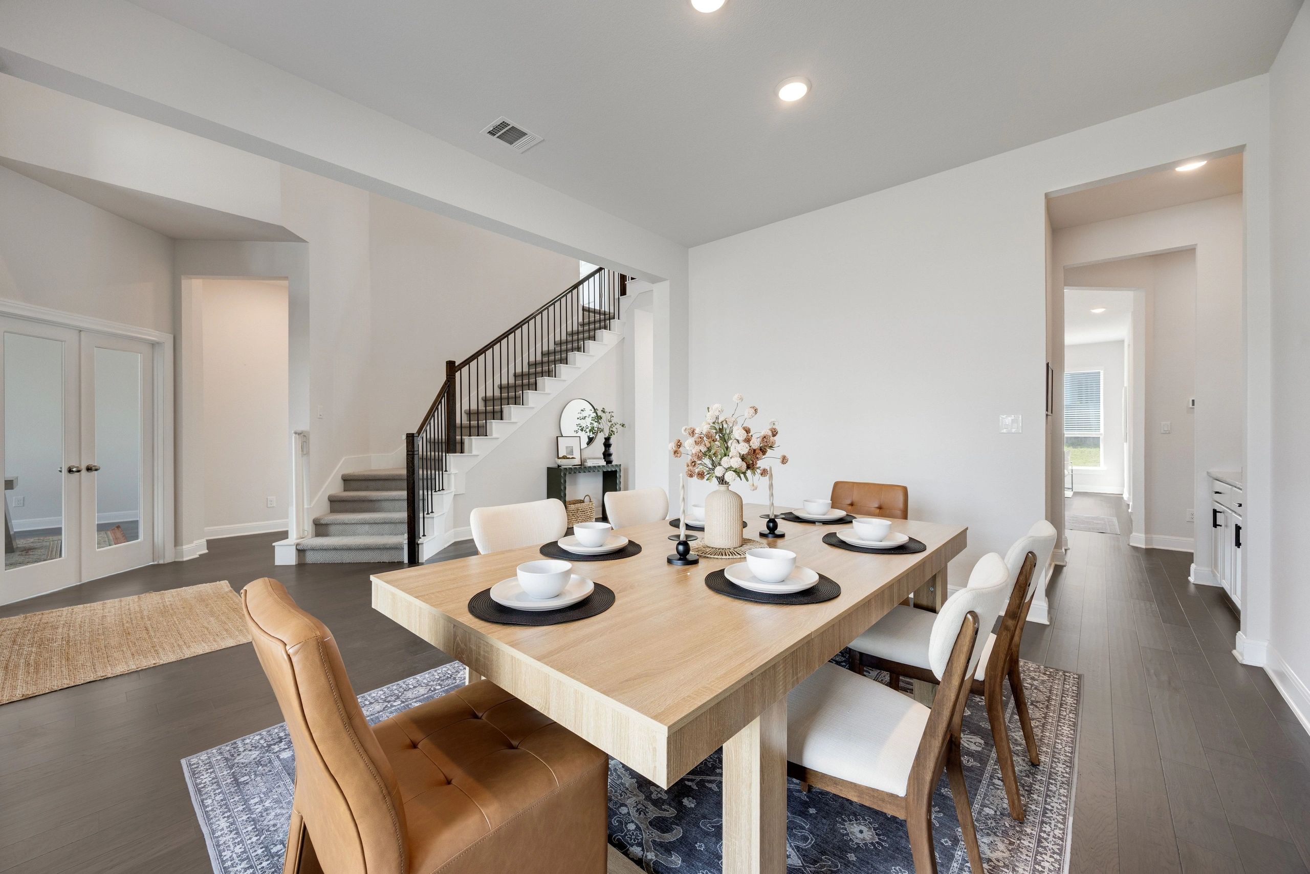 Staged dining area