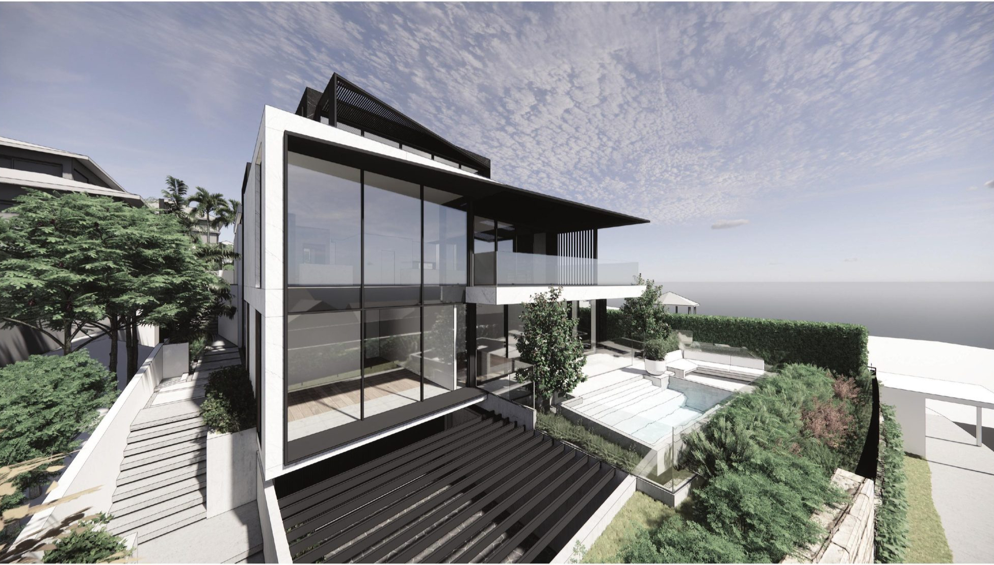 Aerial view of a luxury Vaucluse residence