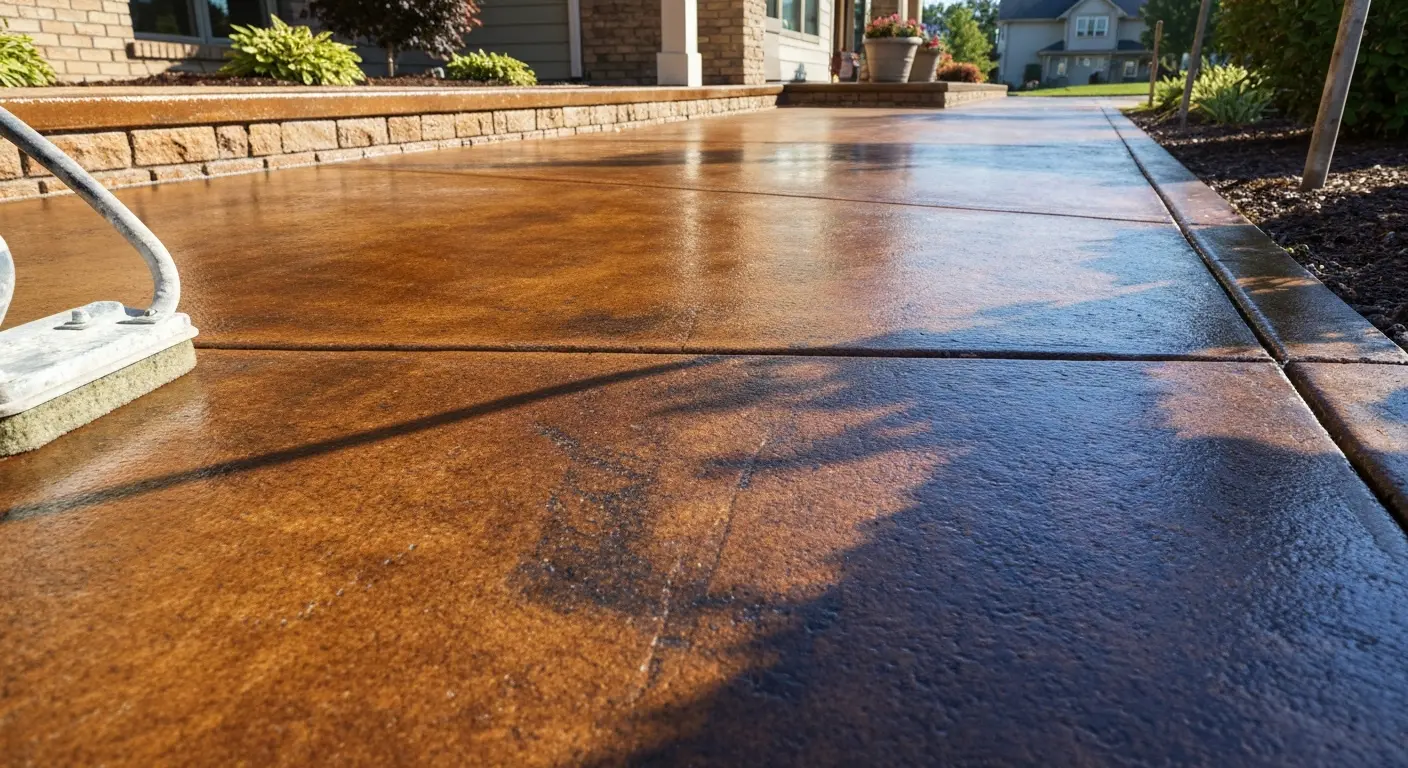 Decorative concrete finishing detail