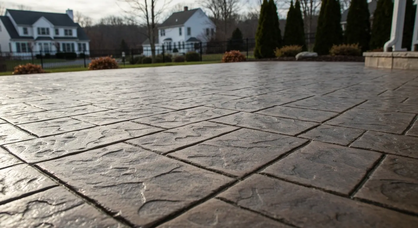 Stamped concrete patio