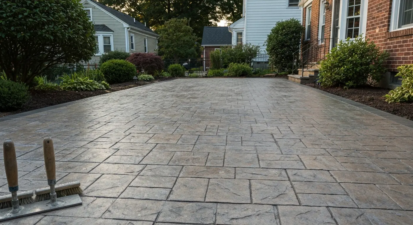 Stamped concrete patio