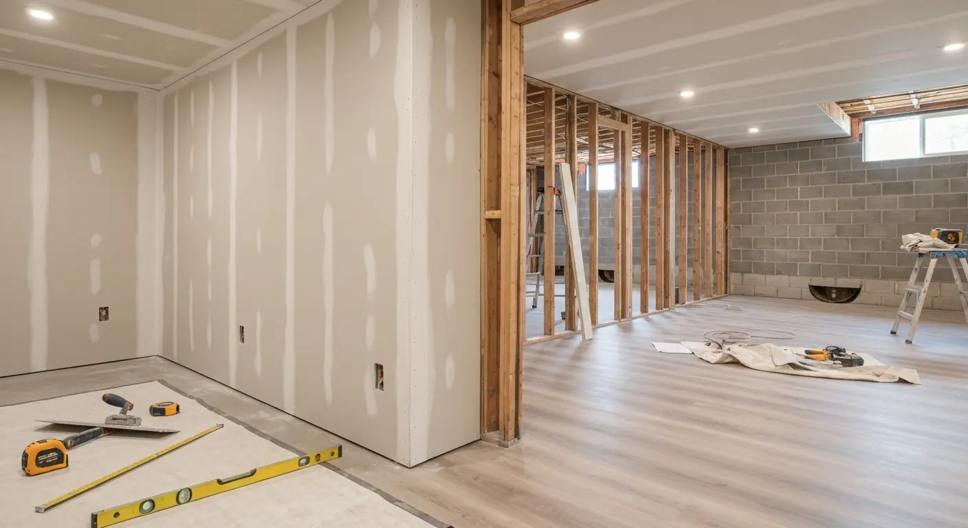 Finished basement space