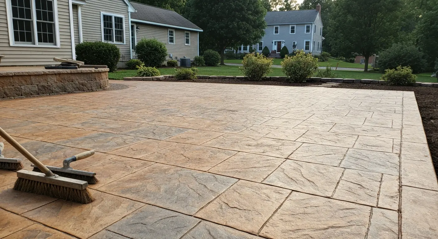 Stamped concrete patio