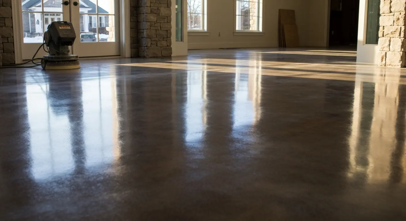 Polished concrete finish