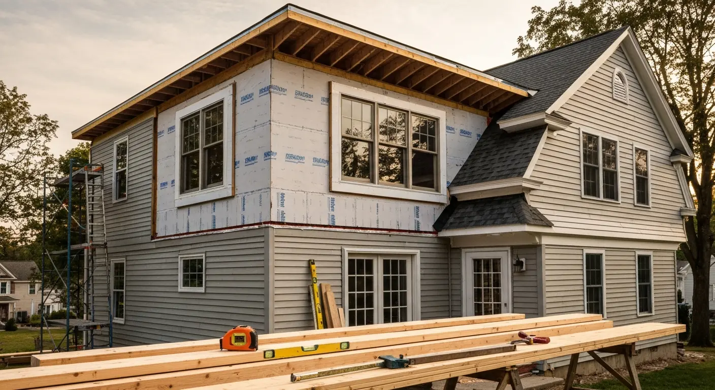 Second-story addition construction