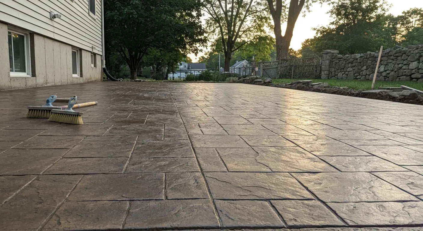 Stamped concrete patio in Ballston Lake
