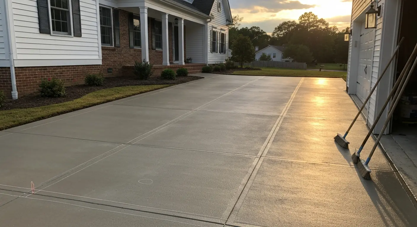 Concrete driveway installation