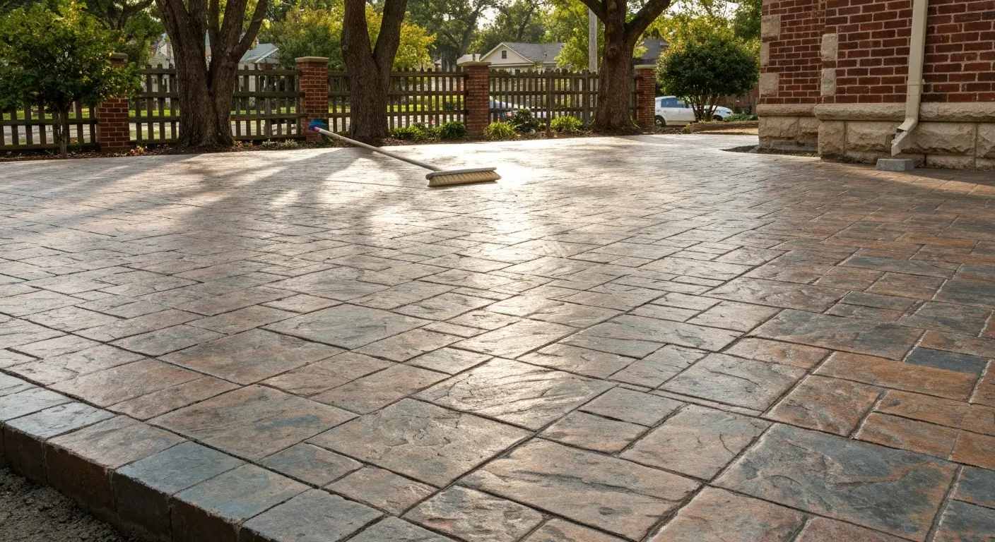 Stamped concrete patio