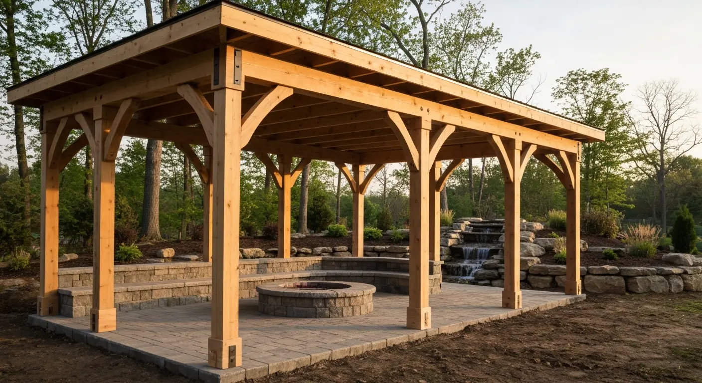 Wooden pavilion structure