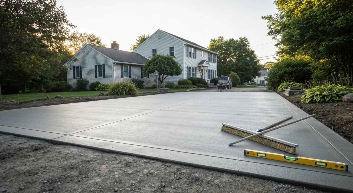 Concrete driveway installation