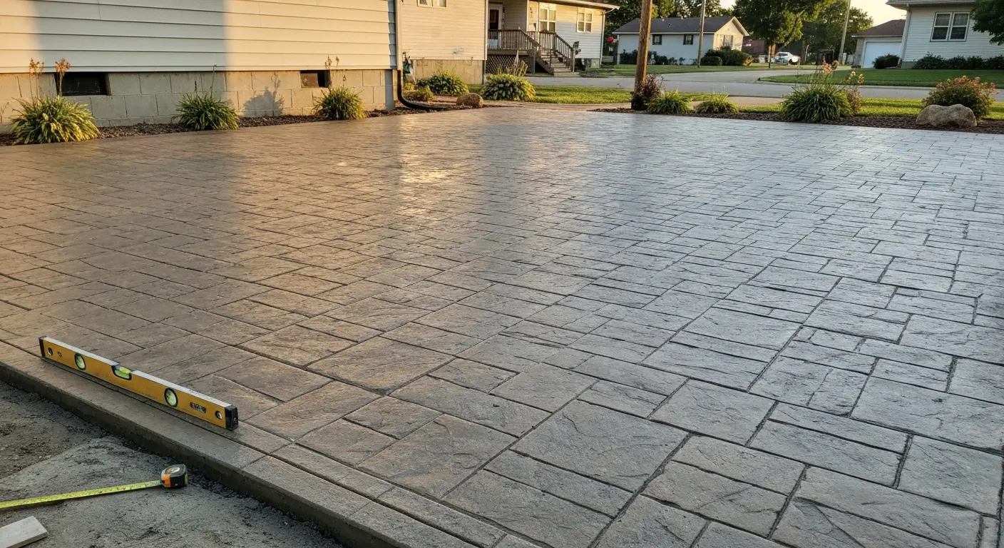 Stamped concrete patio in Malta
