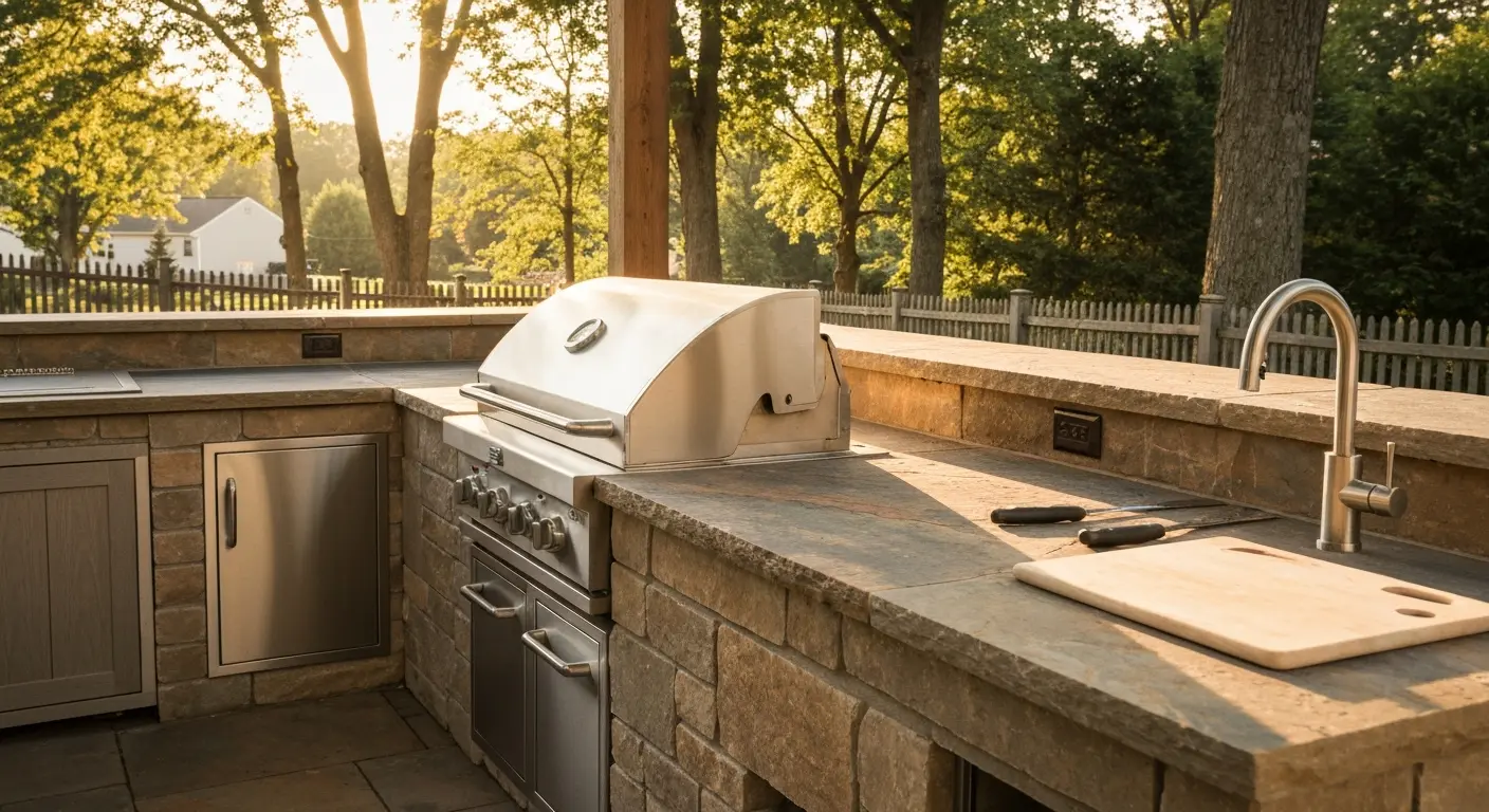 Custom outdoor kitchen installation