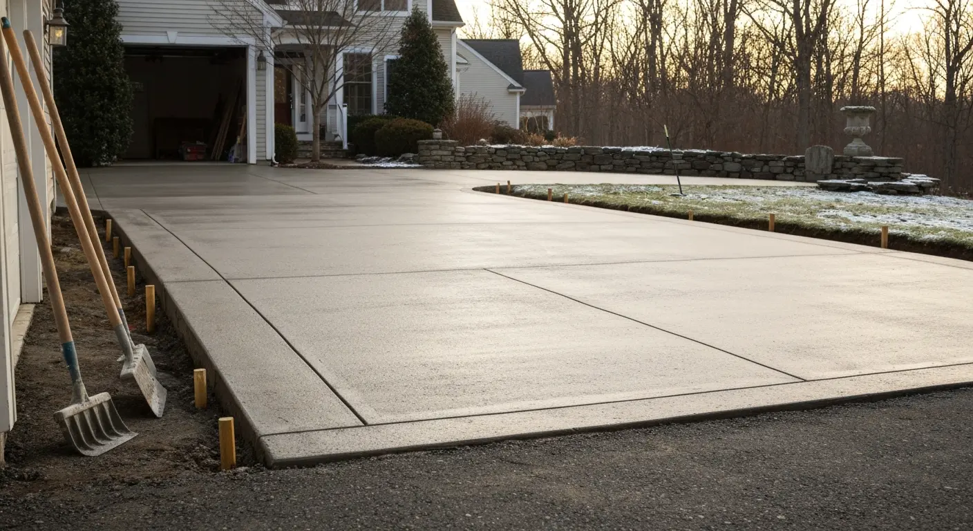 Custom concrete driveway