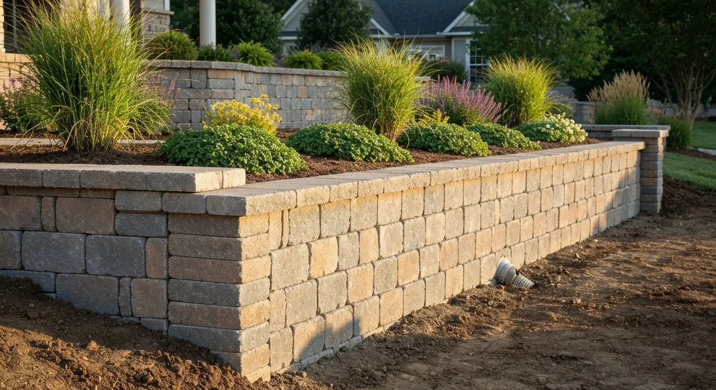Retaining wall installation