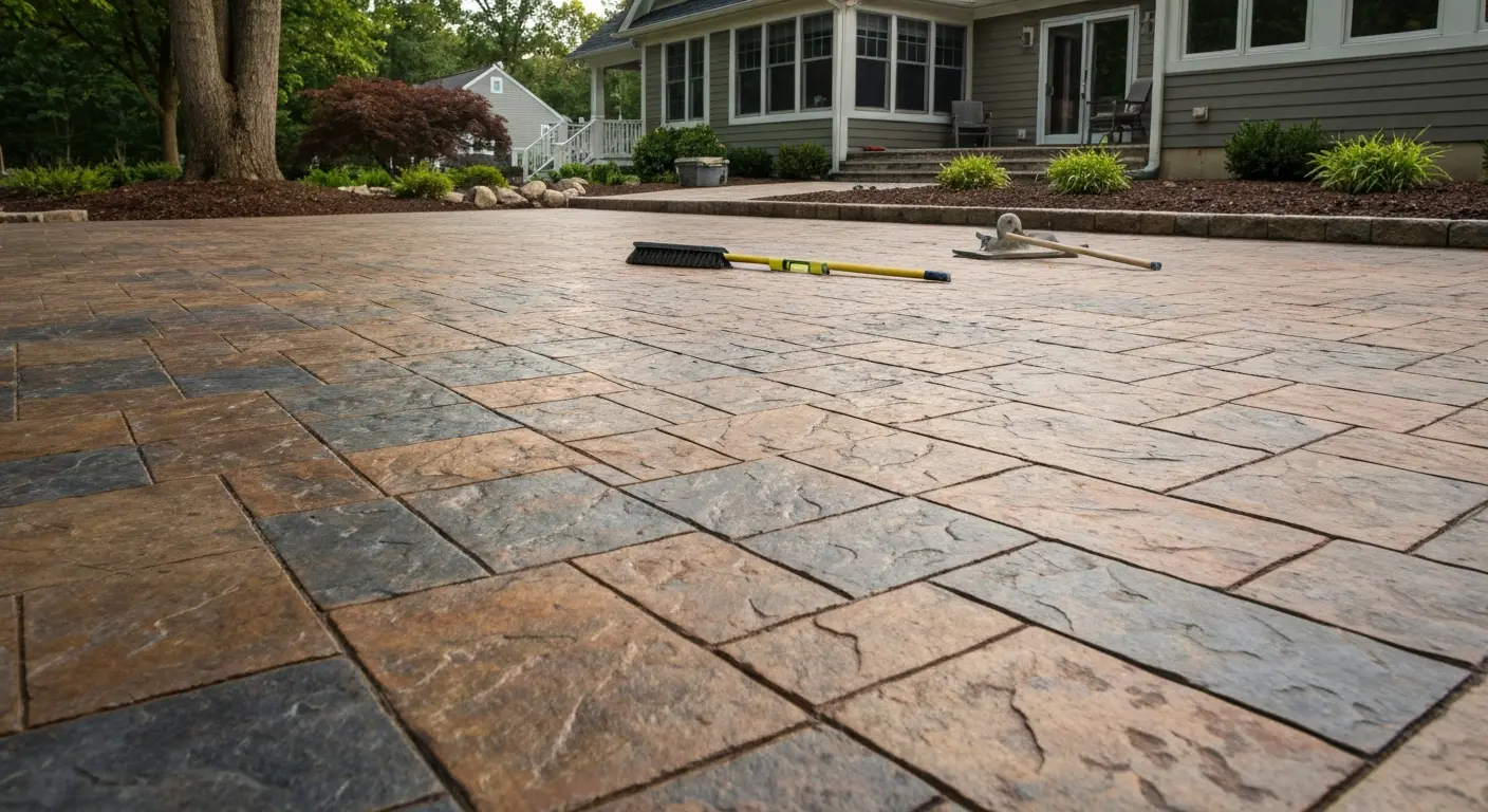 Stamped concrete patio in Rexford