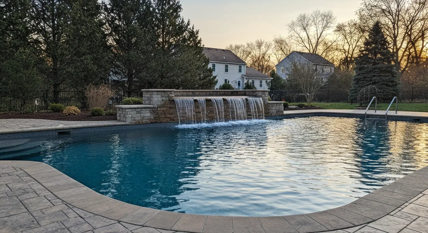 Backyard pool installation