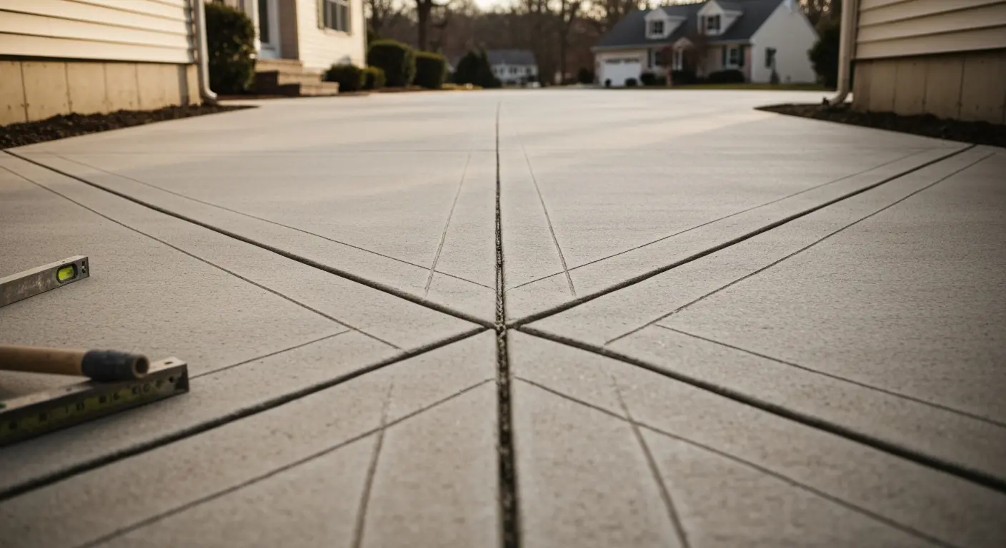 Concrete driveway with finished edge detail
