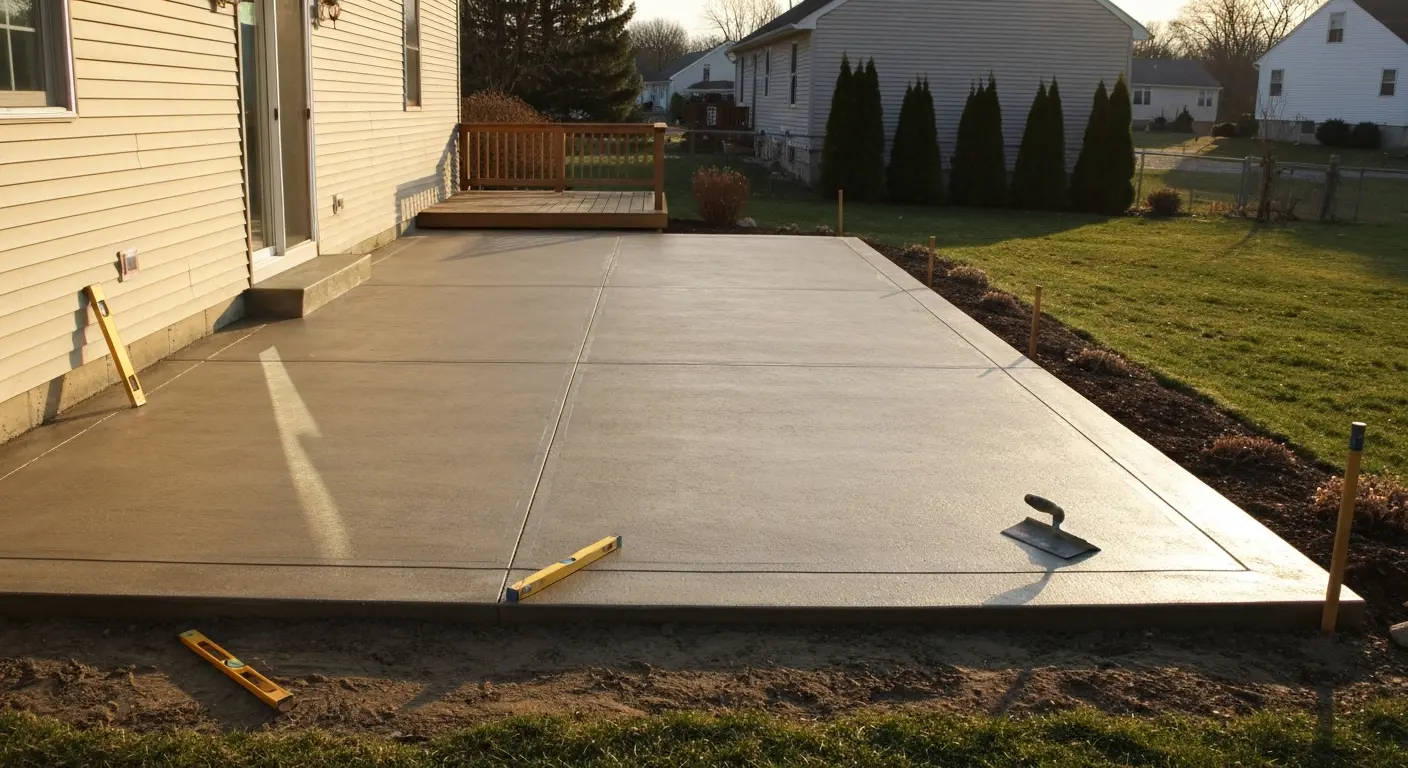Custom concrete patio construction