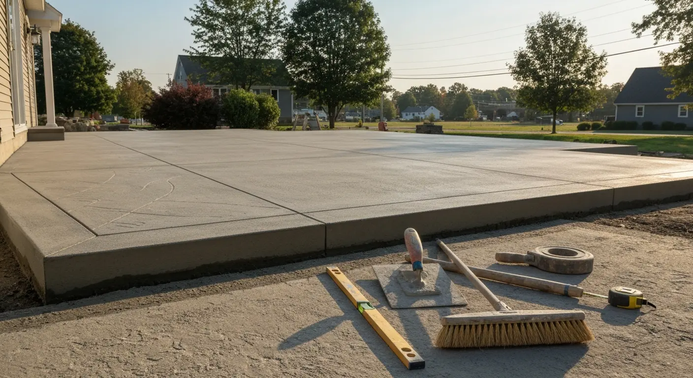 Custom concrete patio construction