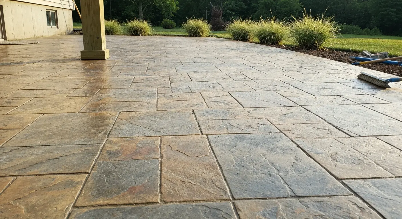 Stamped concrete patio