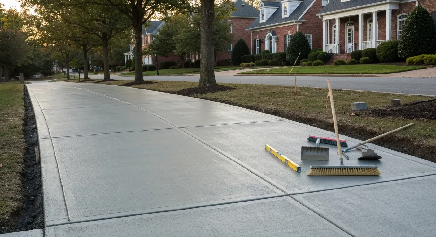 Concrete driveway installation
