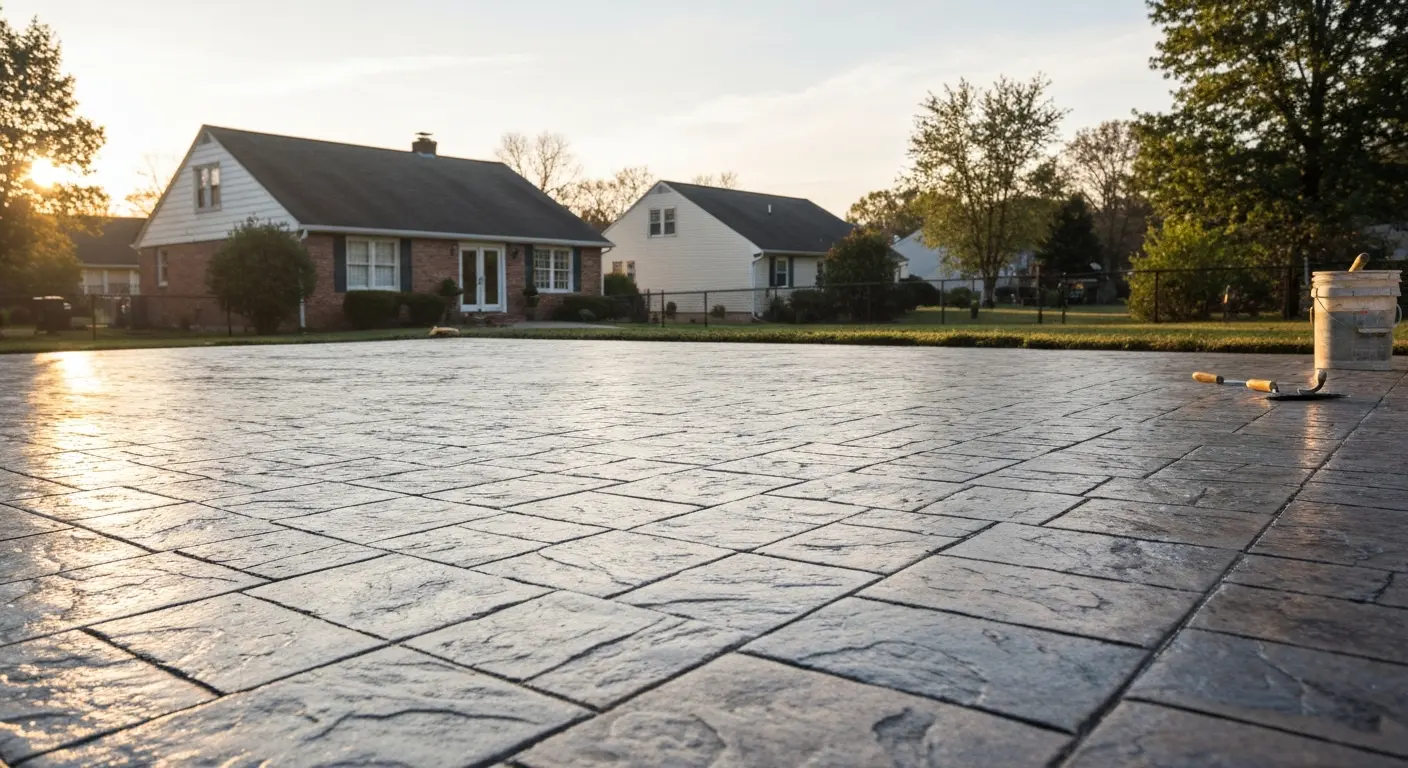 Stamped concrete patio
