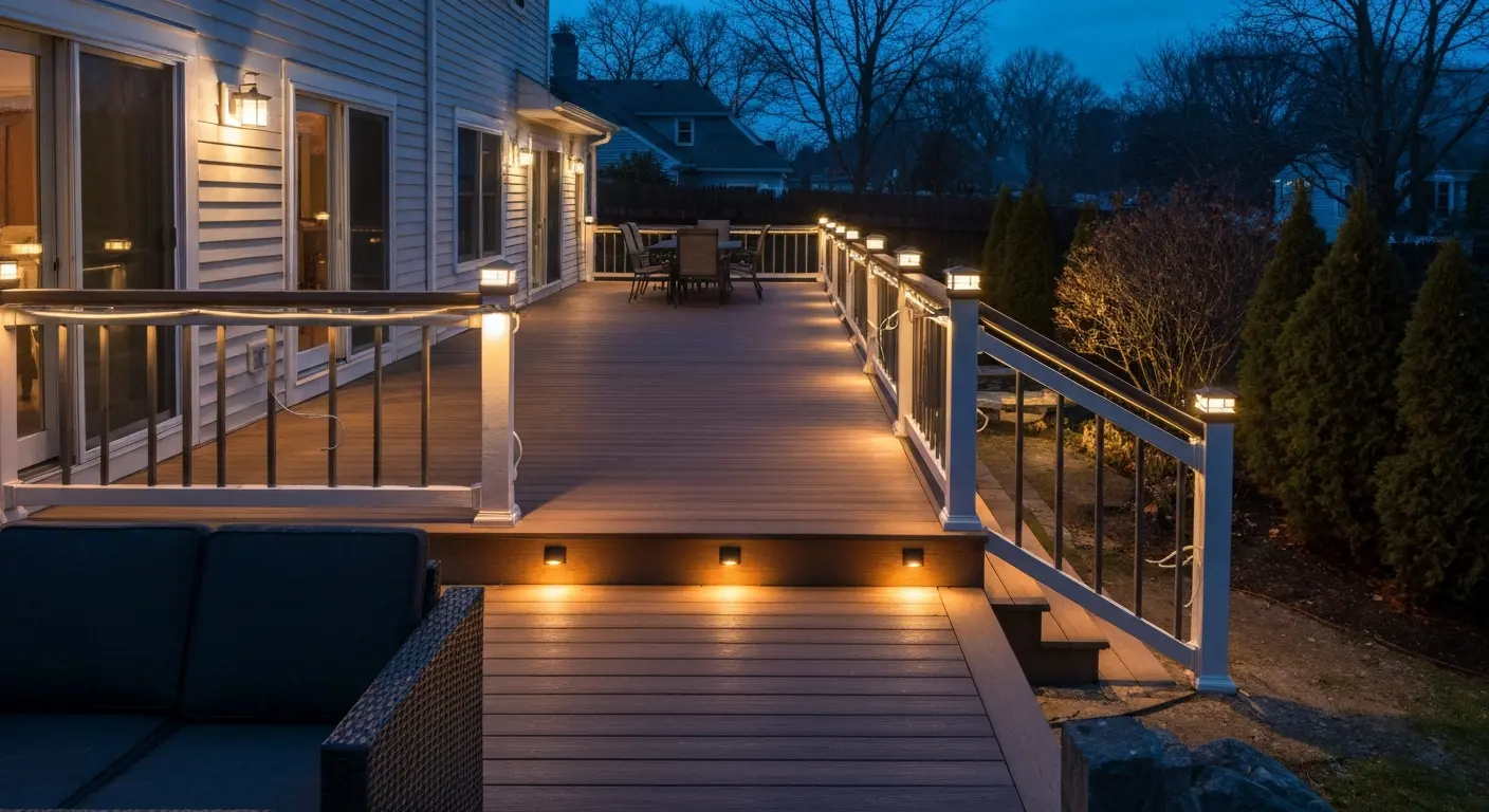 Patio and deck lighting for outdoor living