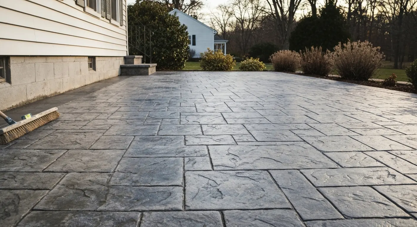 Stamped concrete patio