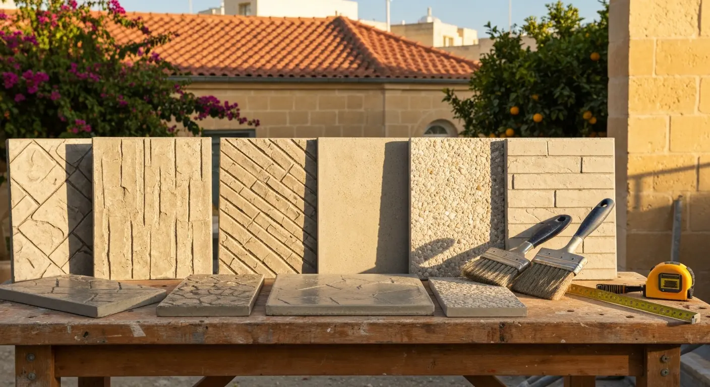 Decorative concrete finish samples