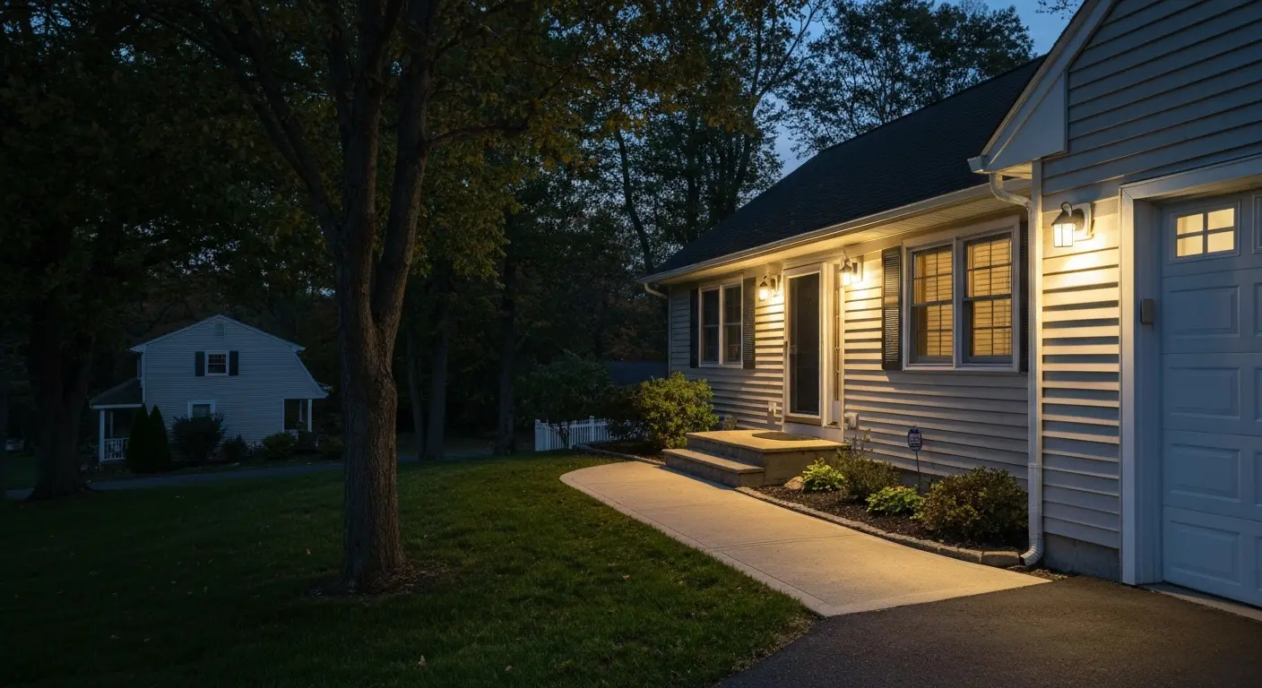 Security lighting at property entry in Clifton Park