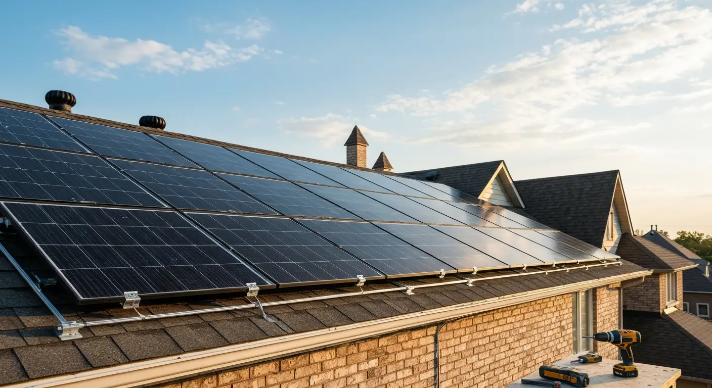 Solar installation on roof