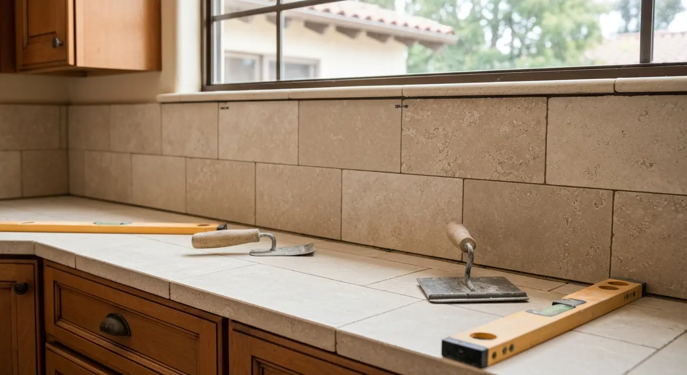 Stone backsplash