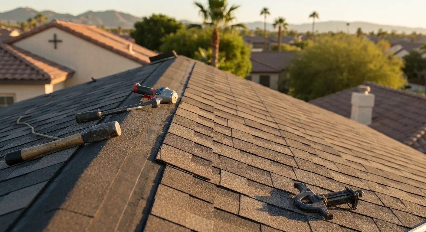 Damaged shingles replaced