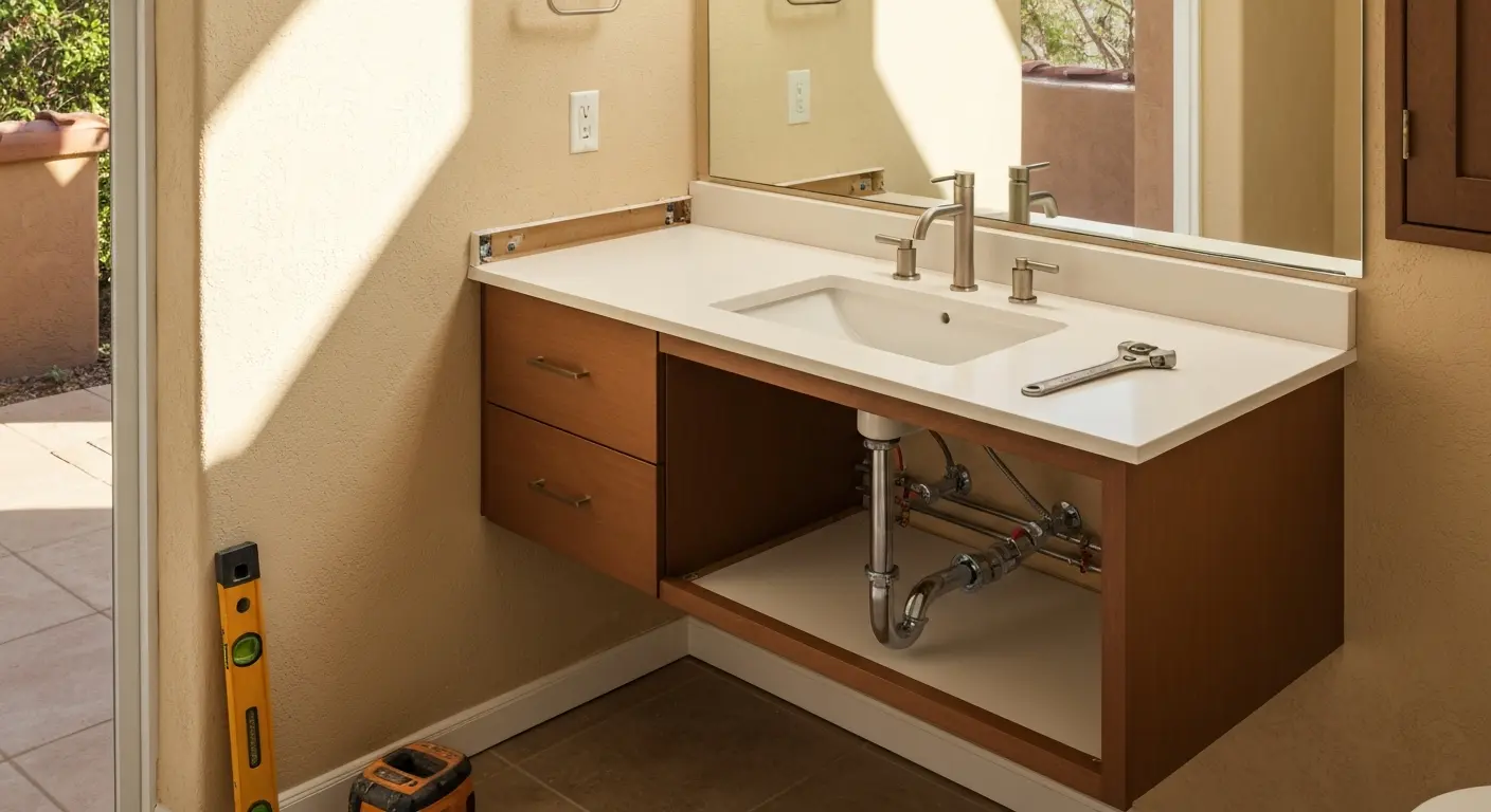 Bathroom vanity installation