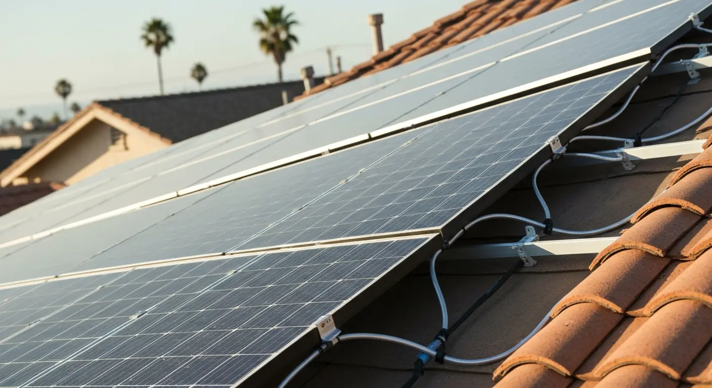 Solar installation on Long Beach roof