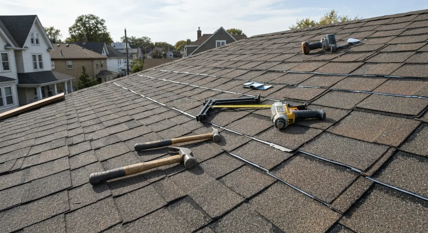 Roof repair in Foster Park