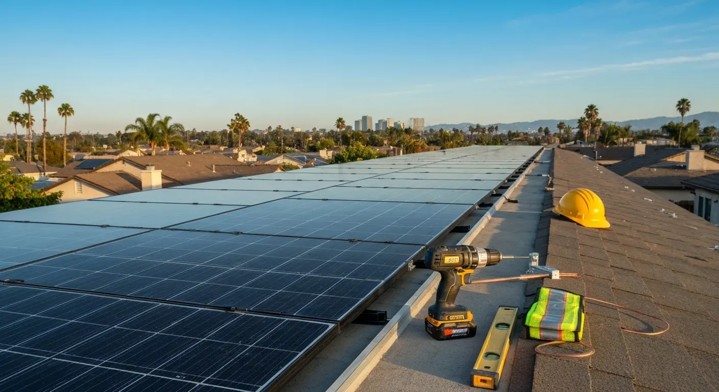 Solar roof installation in Whittier