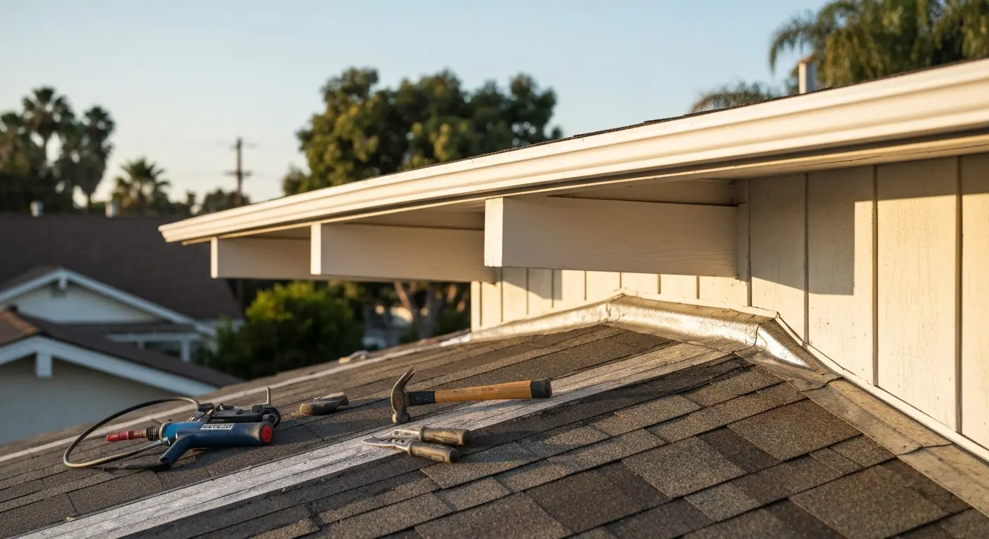 Roof repair project in Burbank