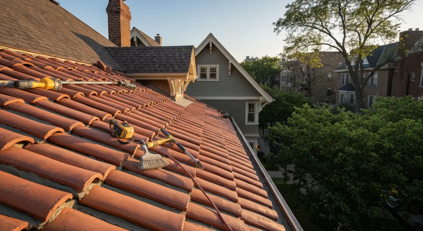 Clay tile roof restoration