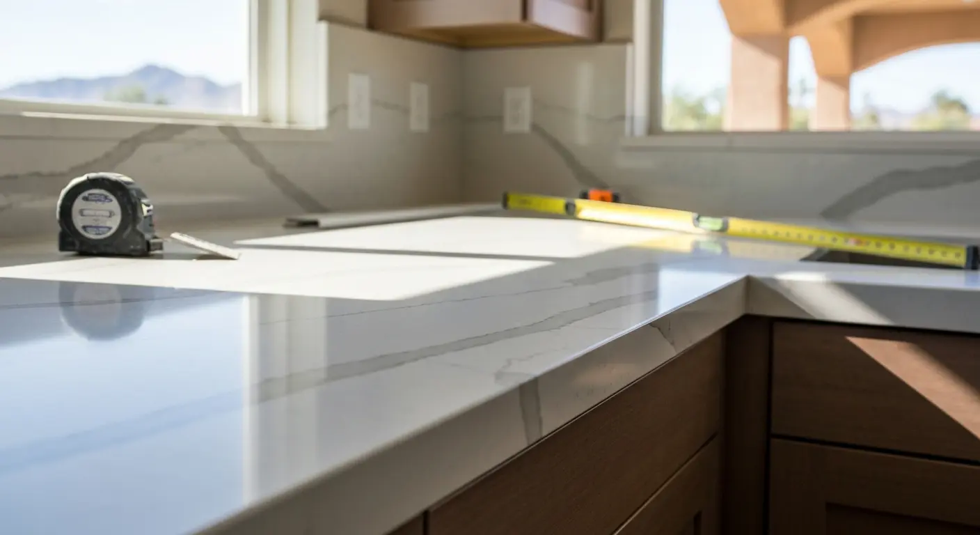 Quartz countertop installation