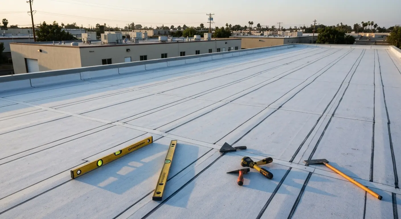 Flat roof system installation
