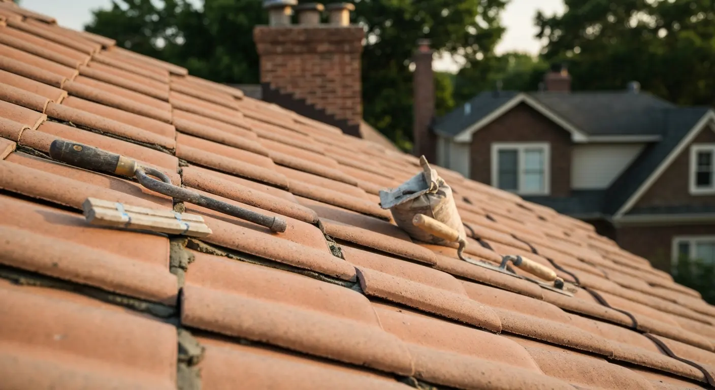 Tile roof detail work