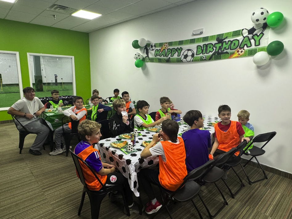 Kids enjoying a birthday party at VOLTA Soccer Training Center