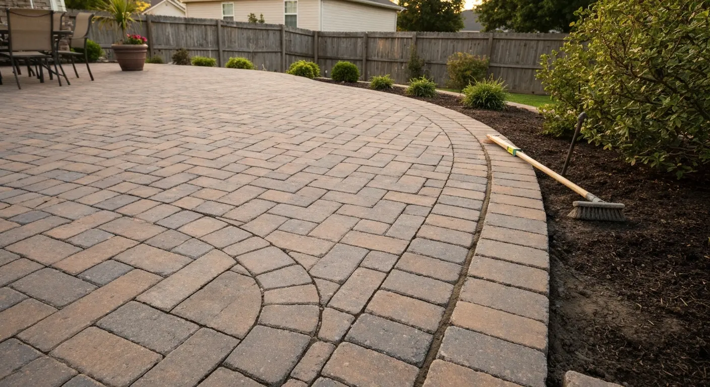 Custom curved paver patio