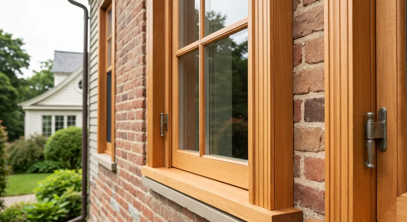 Wood window frame in traditional home
