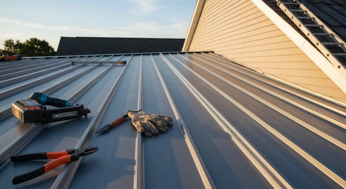 Metal roof installation