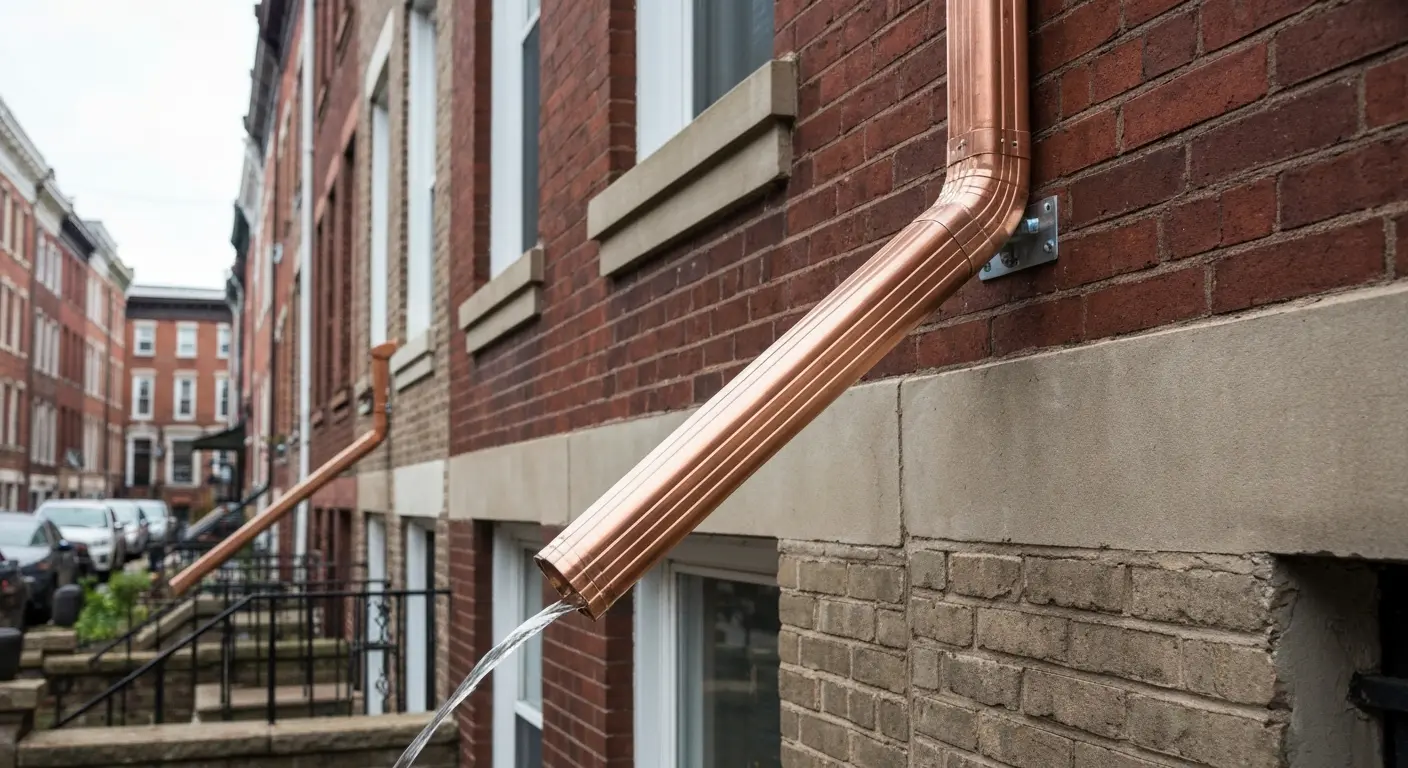 Drainage downspout installation