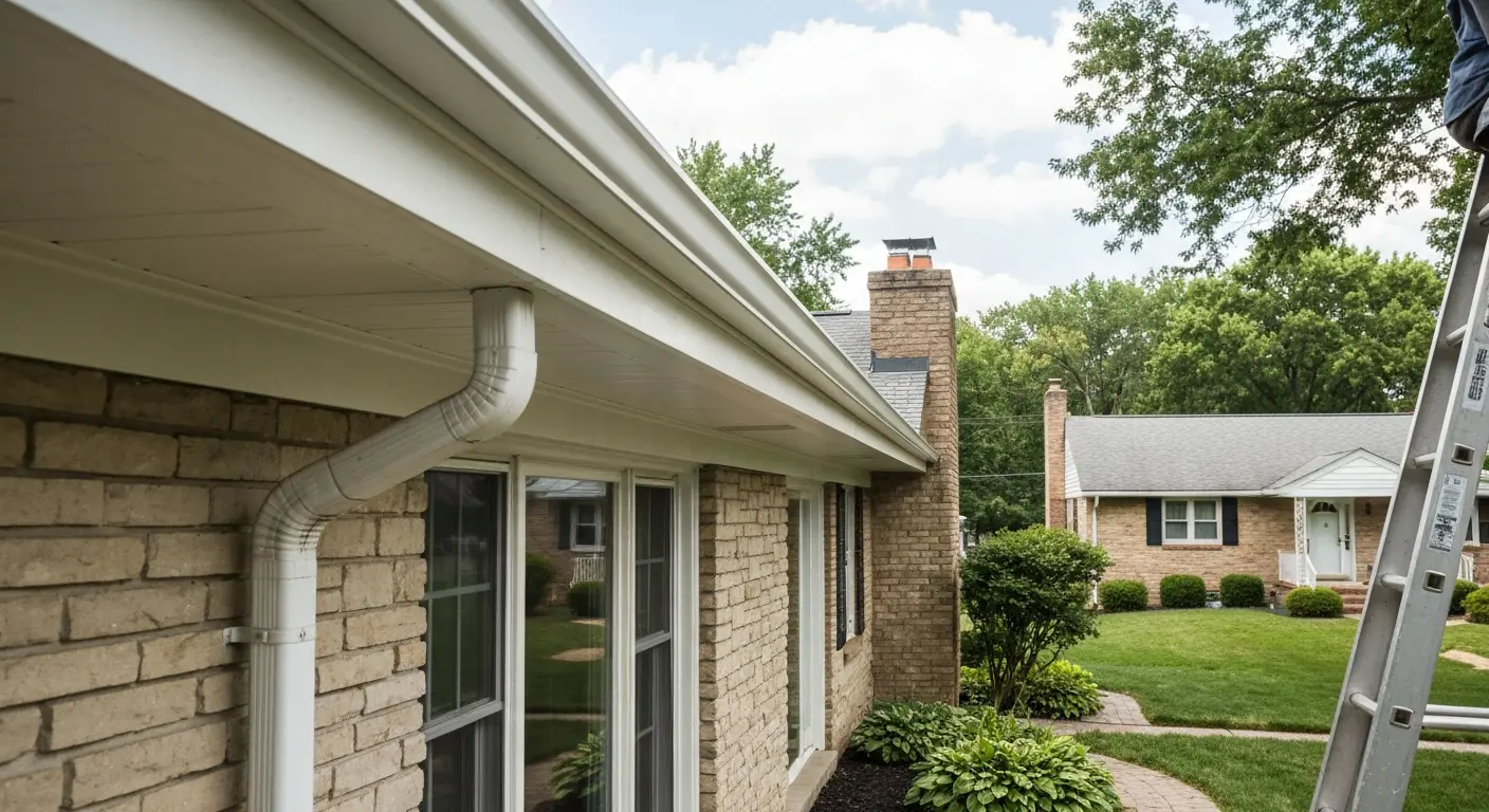 Gutter replacement on a ranch home
